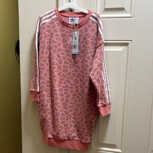 Adidas Pink Animal Print Sweater Dress
